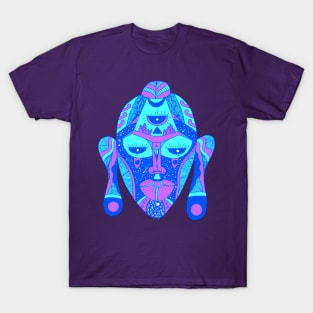 Blue African Mask 7 T-Shirt